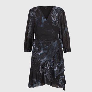 ALLSAINTS Jade Hatsukoi Dress - marble print, UK4/US0